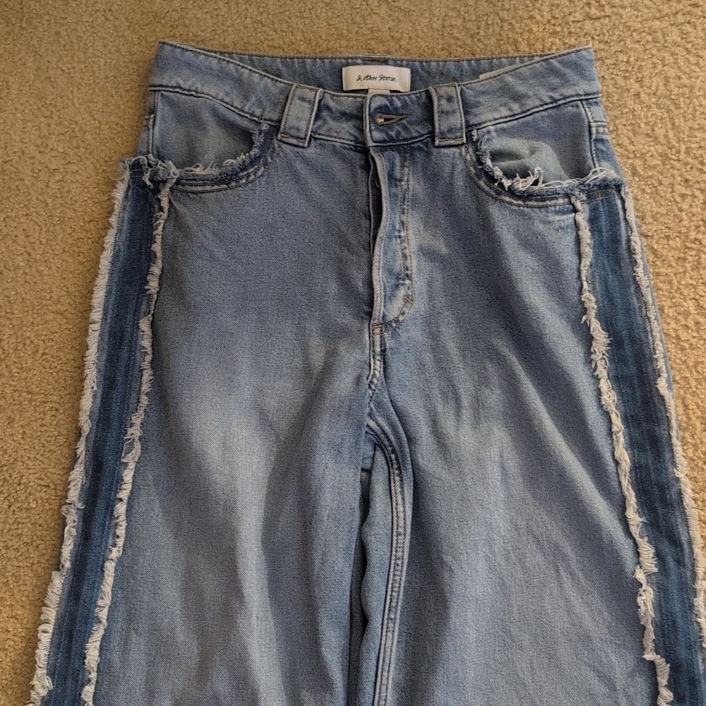 & Other Stories Fringe Wide Leg Jeans Size 4 - Picture 15 of 16